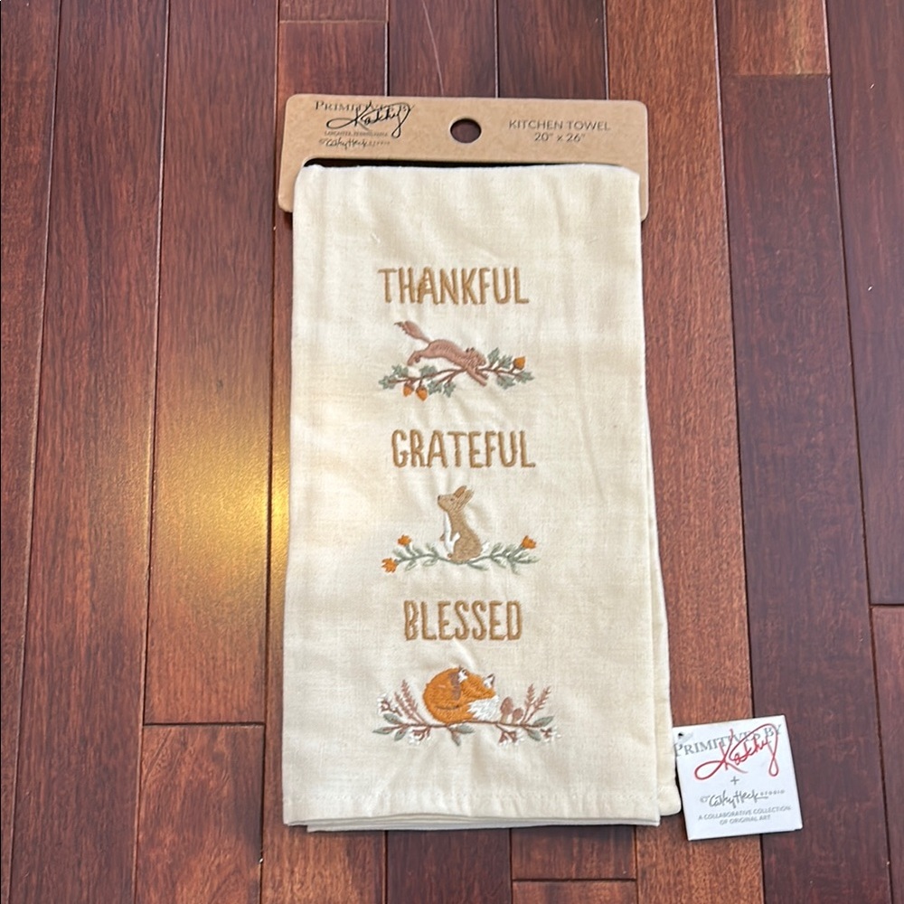 Thankful Grateful Blessed Kitchen Towel - Picture 2 of 6